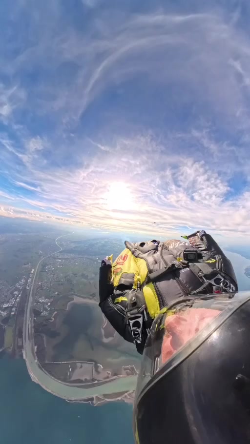 Wingsuit flight above Lake Constance
